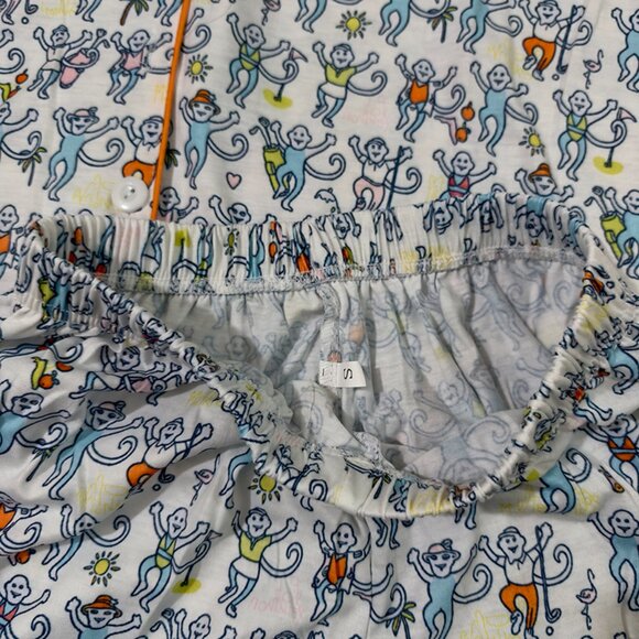 Roller Rabbit Cartoon Monkey Print Pajama Set - Picture 3 of 8